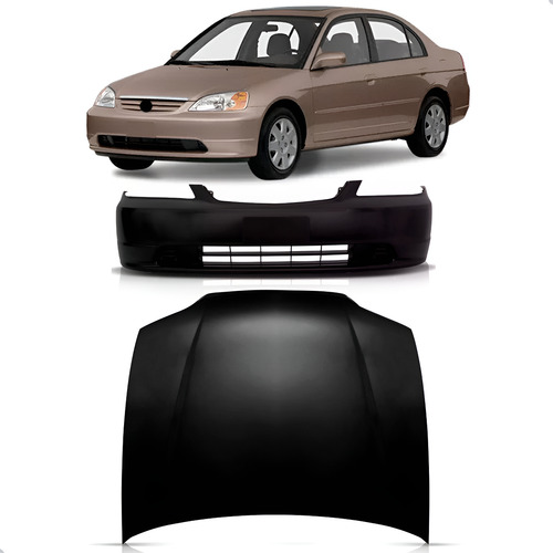 Capo E Parachoque Dianteiro Para Honda Civic 2001 2002 2003