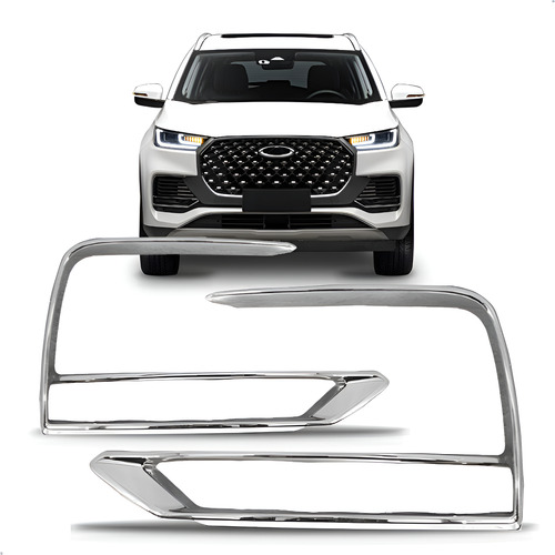 Par Moldura Grade Lateral Cromada Tiggo 8 Pro 2023 A 2024 Cromado