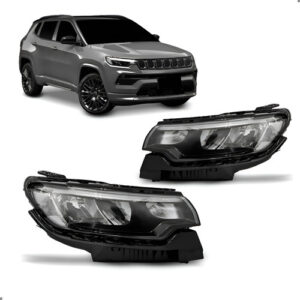 Par Farol Para Compass 2022 A 2025 Eletrico Motor Led Reator Ambos Lados