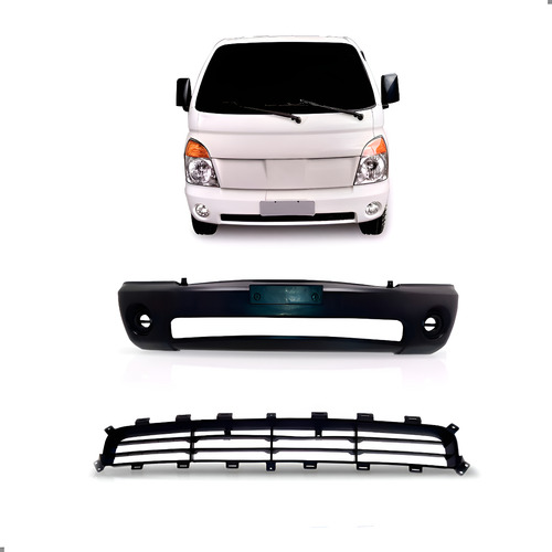 Kit Parachoque Para Hr 2005 A 2012 Com Grade 1a Linha  Preto