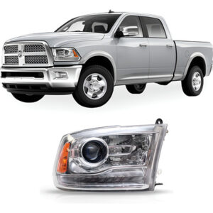 Farol Dodge Ram 2500 16 A 17 Cromado Elet C/led 1a Linha Direito/passageiro