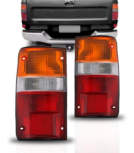 Par Lanterna Traseira Aro Preto Hilux 1992 Até 2001 4x4/4x2.