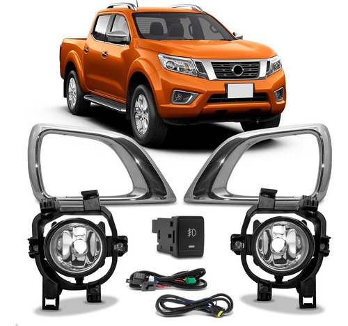 Kit Farol Milha Frontier 2017 A 2018 C/ Moldura Cromada