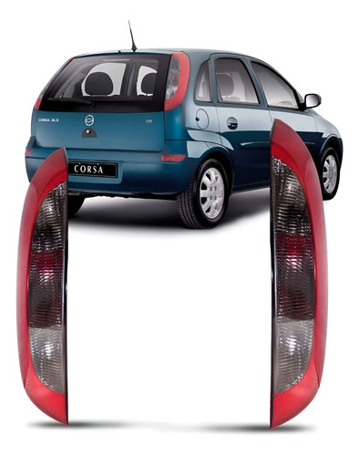 Par Sinaleira Traseira Corsa Hatch Bicolor 2003 A 2012 Ambos Lados Bicolor