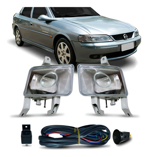 Kit Farol Milha Auxiliar Vectra 2000 01 02 03 A 2005 S/grade