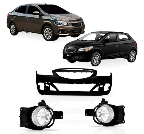 Envolvente Onix Prisma 2012 2013 2014 C/kit Farol De Milha Preto