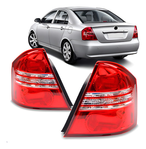 Par Sinaleira Traseira Para Lifan 620 2010 A 2012 Com Led Ambos Lados Vermelho