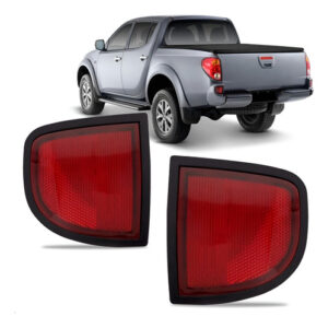 Par Lanterna Refletor Neblina L200 Triton 07 A 12 Parachoque - Esquerdo E Direito - Vermelho