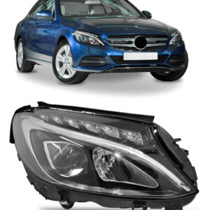 Farol Para Mercedes C180 15 A 18 Com Led Sem Reator 1ª Linha Direito/passageiro