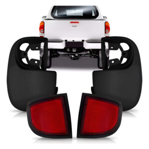Par Polaina + Refletor Traseiro L200 Triton 2007 A 2016 Vermelho Direito + Esquerdo