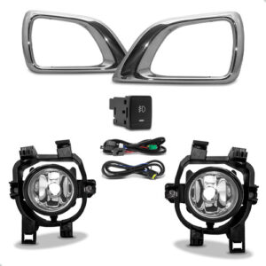 Kit Farol Milha Frontier 2017 A 2018 C/ Moldura Cromada