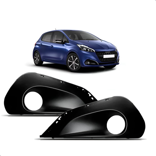 Par Moldura Milha Para Peugeot 208 2017 2018 Com Furo