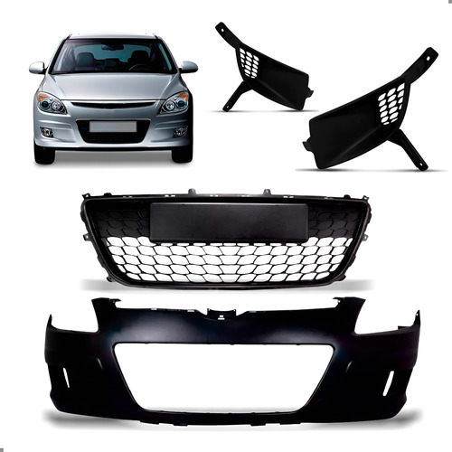 Parachoque Para Hyundai I30 2009 2010 2011 2012 Com Grades Preto