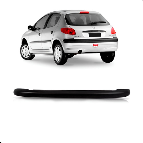 Spoiler Parachoque Traseiro Peugeot 206 1999 A 2003 Preto