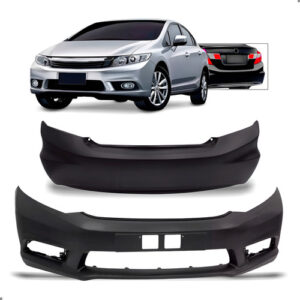 Par Parachoque Para Civic 2012 A 2016 Dianteiro E Traseiro Preto