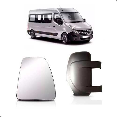 Kit Capa Retrovisor Master 2013 A 2025 Braço Curto + Lente