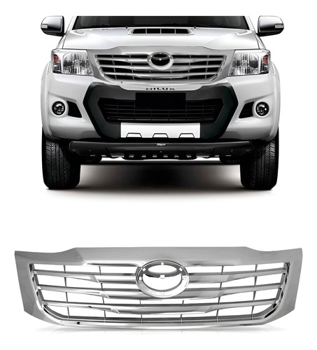 Grade Radiador Hilux 2012 2013 2014 2015 1a Linha Cromado