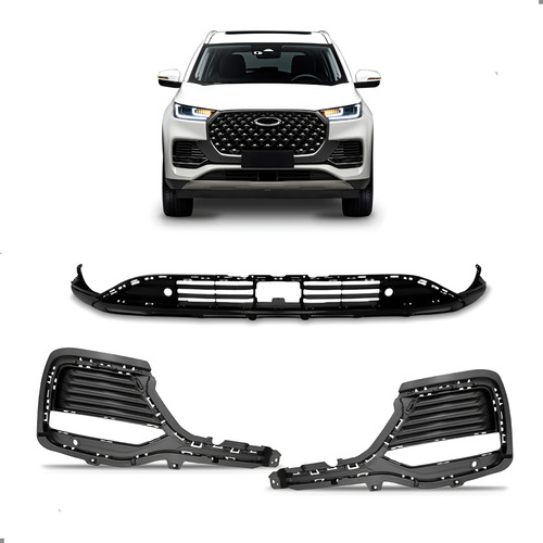 Kit Parachoque Inferior Tiggo 8 Pro 2022 A 2026 Par Moldura Preto