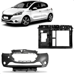 Kit Envolvente E Painel Mini Frente Peugeot 208 2012 A 2016 Preto