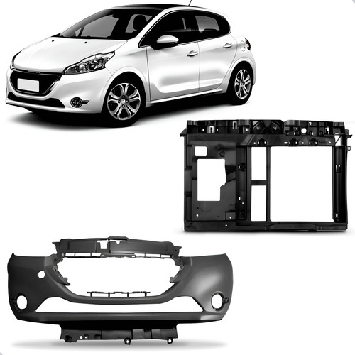 Kit Envolvente E Painel Mini Frente Peugeot 208 2012 A 2016 Preto