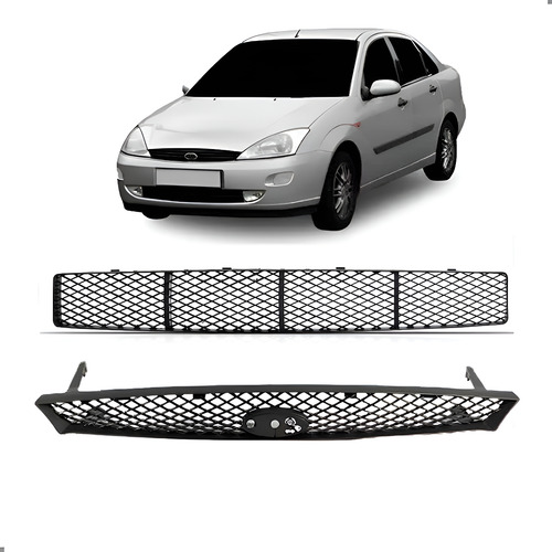 Kit Grades Para Ford Focus Ghia 1998 A 2003 Com Furo Milha Preto