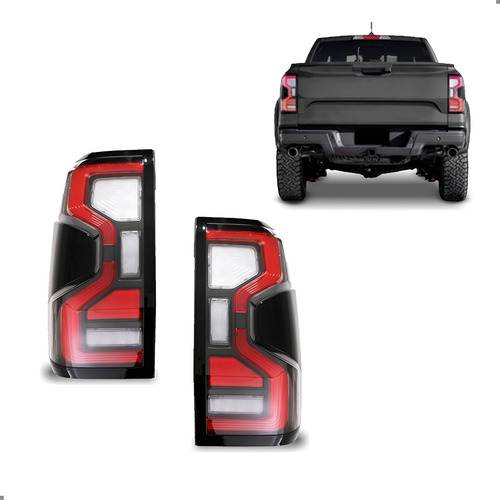 Par Lanterna Traseira Full Led Para Ranger Raptor 2024 2025 Ambos Lados