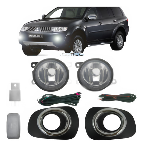 Kit Farol De Milha Cromado Pajero Dakar 2012 2013 2014