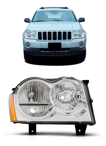Farol Jeep Grand Cherokee 2005 2006 2007 1ª Linha - Direito/passageiro