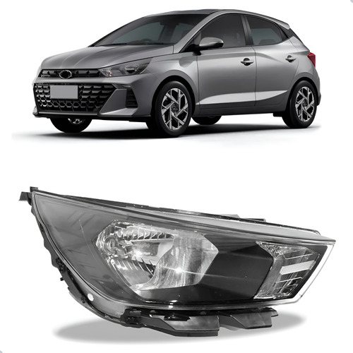 Farol Para Hyundai Hb20 2023 2024 Sem Led 1ª Linha Direito/passageiro