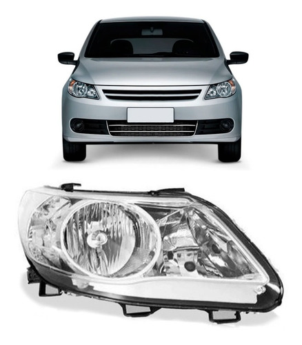 Farol Gol G5 2009 A 2012 Foco Duplo Cromado 1ª Linha - Direito/passageiro