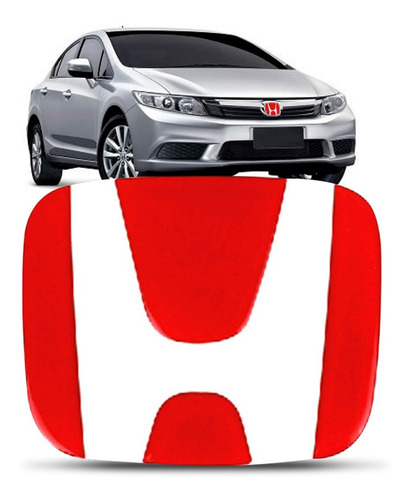 Aplique Emblema Grade Civic 07 A 11  Fit 09 A 14 Vermelho