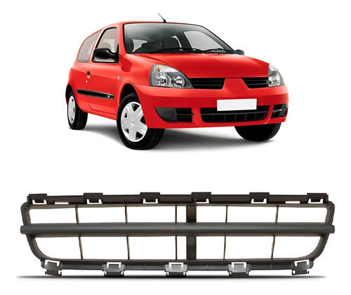 Grade Central Parachoque Clio 2006 07 08 09 10 2011 Preto