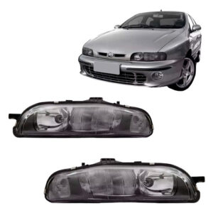 Par Farol Para Fiat Marea 1997 1998 A 2003 Fume Raiado Direito