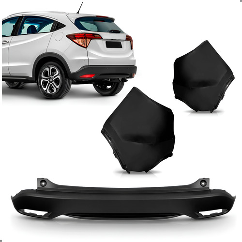 Kit Parachoque E Par Ponteira Traseiro Para Hrv 2015 A 2021