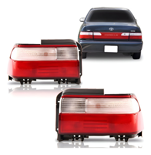 Par Sinaleira Traseira Corolla 1994 1995 1996 1997 Bicolor Vermelho