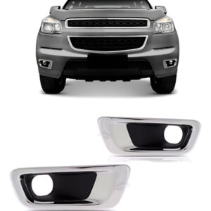 Par Moldura Cromada Farol De Milha S10 2012 2013 2014 2015 Cromado Ambos Lados