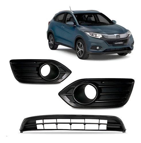 Tela Frontal Central Hrv 2019 A 21 Com Moldura Milha C/ Furo Preto