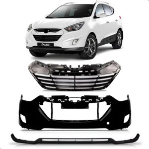 Kit Parachoque Ix35 2010/2015 Com Grade E Spoiler 1a Linha  Preto