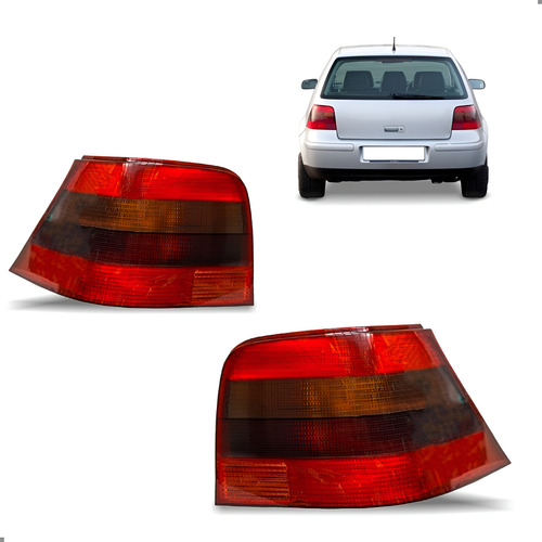 Par Lanterna Traseira Para Golf Gti 1999 A 2006 Fumê Ambos Lados