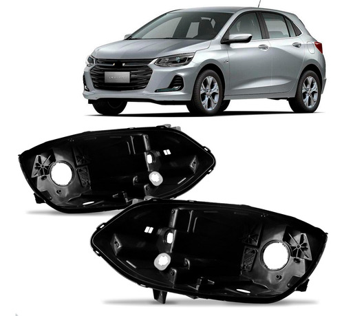 Par Carcaça Farol Onix 2020 A 2025 Modelo Simples