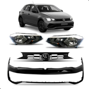 Kit Frente Para Polo Track 2023 2024 2025 2026 Com Par Farol Preto