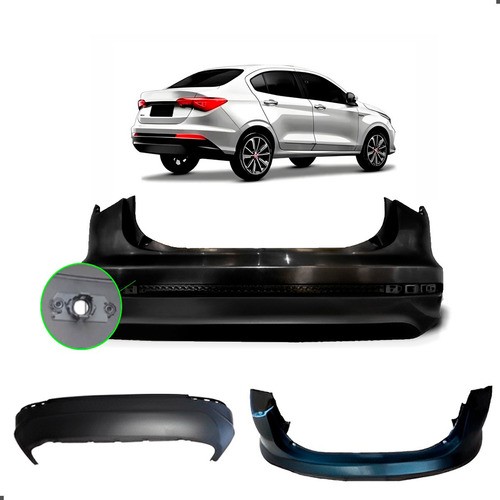 Parachoque Traseiro Para Cronos 2018 A 2022 Com Furo Sensor