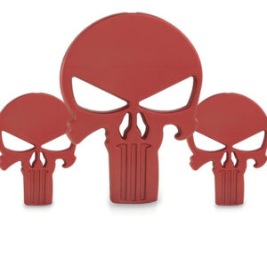 Kit 3 Emblemas Injetado Caveira Justiceiro Grande Vinho