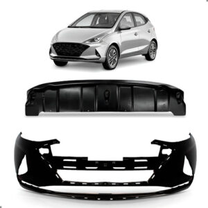 Kit Parachoque Dianteiro Para Hb20 2020 A 2022 Com Defletor Preto