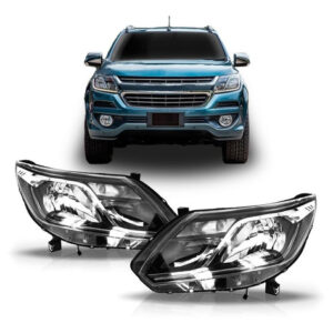 Par Farol S10 Trailblazer 17 18 19 Eletrico C/ Motor C/ Led.