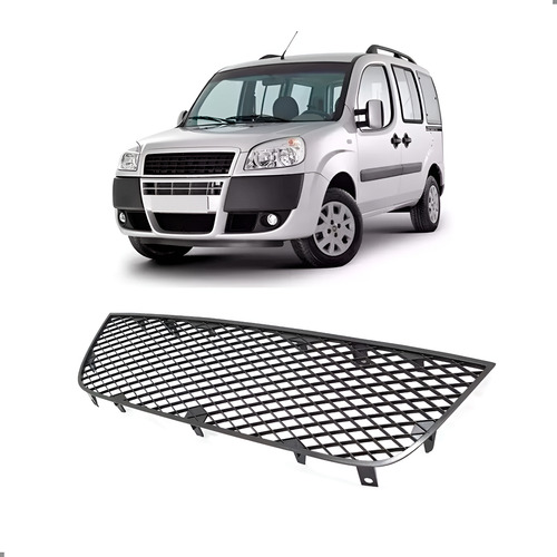 Grade Parachoque Central Para Doblo 2010 2011 2012 A 2016 Preto