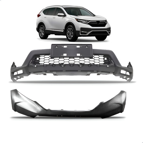 Parachoque Para Honda Crv 2021 Dianteiro Superior E Inferior Preto