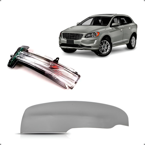 Kit Capa E Pisca Retrovisor Volvo Xc60 2014 A 2017 Esquerdo Esquerdo