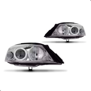 Kit Frente Astra 2003 A 2012 Parachoque E Par Farol Preto