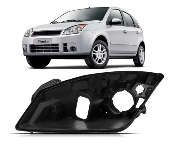 Carcaça Farol Para Fiesta 2007 2008 2009 2010 Lado Esquerdo